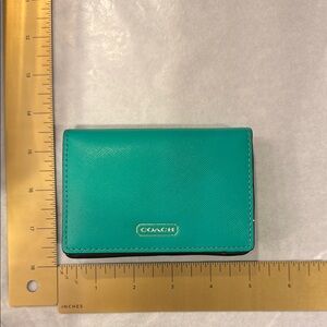 Coach Green Saffino leather ID Wallet